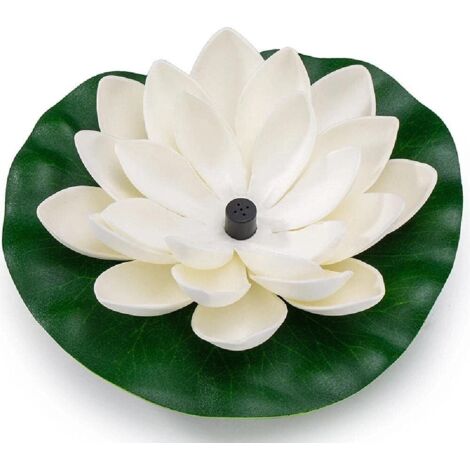 Vtizikl Fontaine Solaire Flottante aménagement paysager de l'eau Salle de Jardin Lotus Feuille Fontaine Fontaine Piscine Eau de la Piscine pour Bain d'oiseau, Fishtank, Pond Garden,White