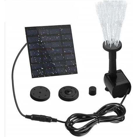 Vtizikl Fontaine solaire - Pompe solaire pour bain d'oiseaux - Fontaine solaire flottante sur pied avec panneau - Fontaine à eau solaire de 1,2 W pour décoration de jardin, étang et piscine