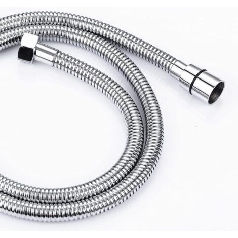 Vtizikl Flexible de douche anti-torsion 2M en acier inoxydable, raccord universel standard G 1/2 pour salle de bain, compatible avec tous les pommeaux de douche (1/4)