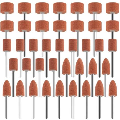 Vtizikl Jeu de 42 disques de ponçage en oxyde d'aluminium, tige de 3,2 mm (1/8 pouce), compatibles pour le ponçage, le polissage et l'ébavurage des métaux. (1/4)