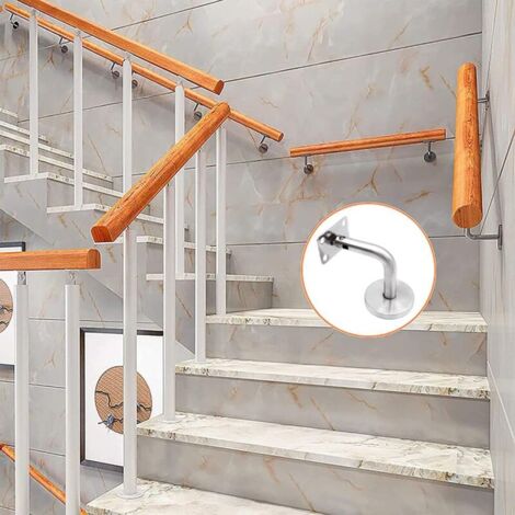 3 Supports D'escalier Muraux En Acier BZP - 63 Mm - Onestopdiy, Gris Métallique