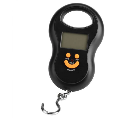 Vtizikl Balance numérique portable LCD de poche, crochet électronique à main, ceinture, bagages, balance suspendue, rétroéclairage, pesage (noir) (1/4)