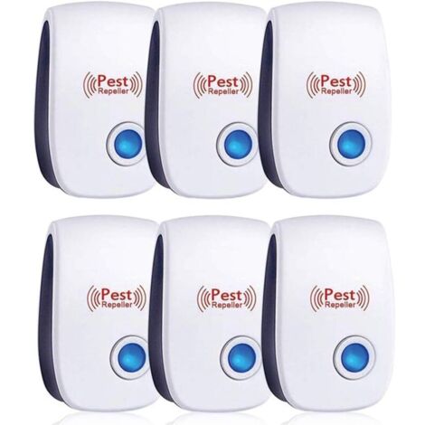 Vtizikl Répulsif Ultrason Anti-Rongeurs Insectes, 6 pcs Ultrason Anti Moustique Ultrason Souris et Rats, Intérieur Répulsif Électronique Insectes pour Souris, Rats Fourmis Araignées Moustiques