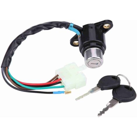 Vtizikl Interrupteur à clé de contact de moto avec clé déverrouillée, compatible avec Honda CB/CM 400/450 (1/4)