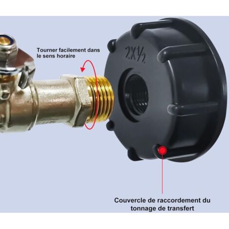 2 Pièces Adaptateur IBC S60x6 Pour Cuve 1000L - Raccord 1/2" Pour Vanne Et Tuyau D'Arrosage