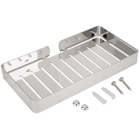 Vtizikl Porte-savon, Support Mural en Acier Inoxydable pour Égouttoir à Savon Étagère Porte-Éponge avec Vis pour Salle de Bain Douche Cuisine Comptoir(Argent) (1/4)