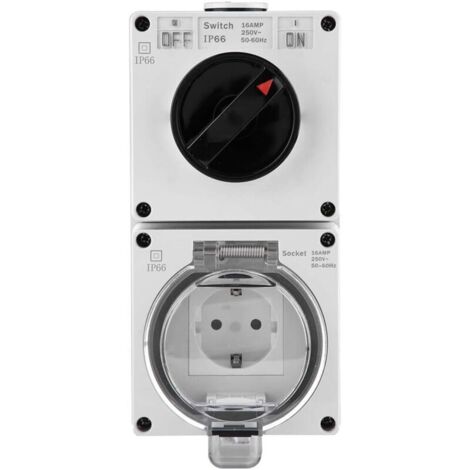 Vtizikl Adaptateur de prise murale étanche IP66 avec interrupteur (prise GB) (1/4)
