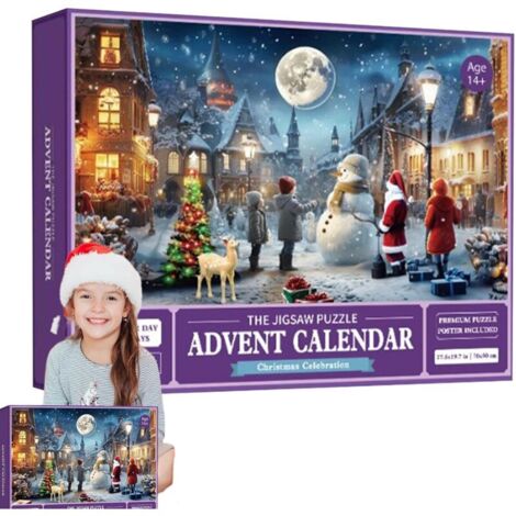 Calendrier De L'Avent Puzzle 2025 – 1008 Pièces En 24 Boîtes – Compte à Rebours De Noël – Cadeau Pour Adultes Et Enfants (70x50 Cm)