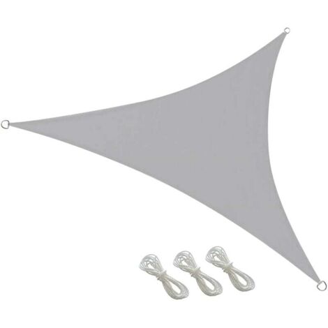 Vtizikl Voile d'ombrage imperméable 3 x 3 x 3 m gris –Triangulaire–Pour jardin, terrasse et balcon – Résistant aux UV et aux intempéries (1/4)