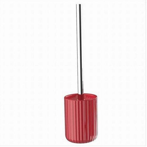 Vtizikl Portascopino Arredo Per Bagno Wc Toilette Rosso Rigato Con Scopino Completo 69914 - (1/2)