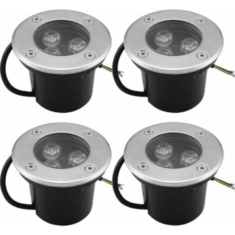 Vtizikl 4 PACK 3W IP65 Spot LED Encastré Extérieur 270 Lumen Rond Led Terrasse Downlight Lampe D'éclairage De Jardin Extérieur, pour Jardin Chemin Cour Garage, Blanc Chaud