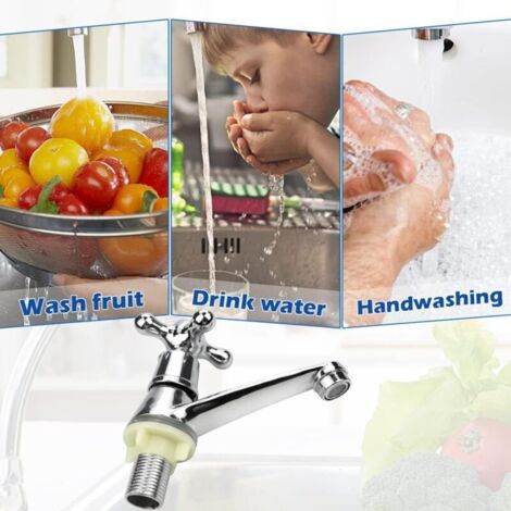 Vtizikl Rubinetto Per Bagno, Rubinetto Per Lavabo Con Acqua Fredda, Moderno Miscelatore Per Lavello Maniglia A Croce Design Per Lavello Da Bagno Cucina G12 95704146