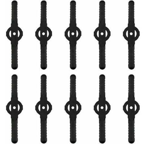 Vtizikl10 Pièces Lames de Tondeuse Jardin Tondeuse Accessoires, Lames de Rechange en Plastique, Outils de Jardin, Petit Trou 5mm, pour Jardin Pelouse Tondeuse, Coupe-bordures Sans Fil (1/5)