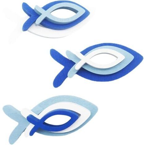 Vtiziklpièces décorations de poisson en bois 3D Statues de poisson été océan plage piscine fête poisson décoration murale cadeaux pour la maison salon bureau (1/5)