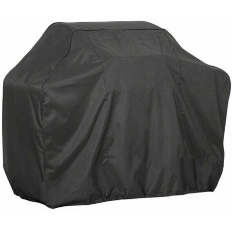 VtiziklHousse De Barbecue En Tissu Oxford 210D Noir Recouvert D'Argent, Imperméable, Résistante, Indéchirable Et Anti-Poussière, Adaptée Pour BBQ, Gril à Gaz, Gril Électrique Au Charbon, 145x61x117CM (1/5)