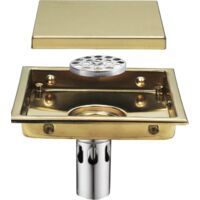 Drain de Douche 150x150mm Siphon de Sol Carré Caniveau de Douche 304 Acier Inoxydable Anti-Odeur Drain de Plancher