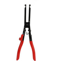 Vtizikl Pince de serrage de tuyau d'échappement en acier au carbone, outil de retrait de collier de serrage de tuyau d'échappement à longue mchoire robuste