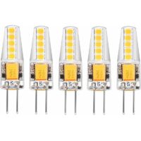 5er-Pack G4-LED-Lampen, Neutralweiß (2700 K), 12 V AC/DC, 3 W, 200 lm, Ersatz für 20-W-G4-Halogenlampen. Kein Dimmen, kein Flackern. LED-Lampe mit Stiftsockel.