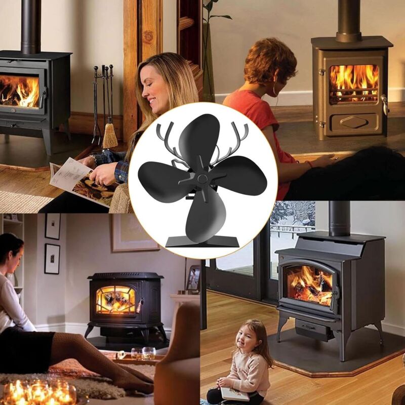 Ventilatore Da Stufa A Legna – Funziona Col Calore, 7 Pale, Silenzioso, Fino A 350°C, Perfetto Per Caminetti E Stufe A Pellet