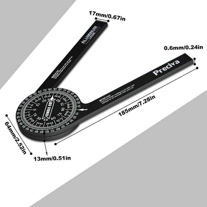 Cercatore Angolo 45 Gradi - In Lega Alluminio Per Lavorazione Legno - Tracciatore Centro Tubo - Foto 5