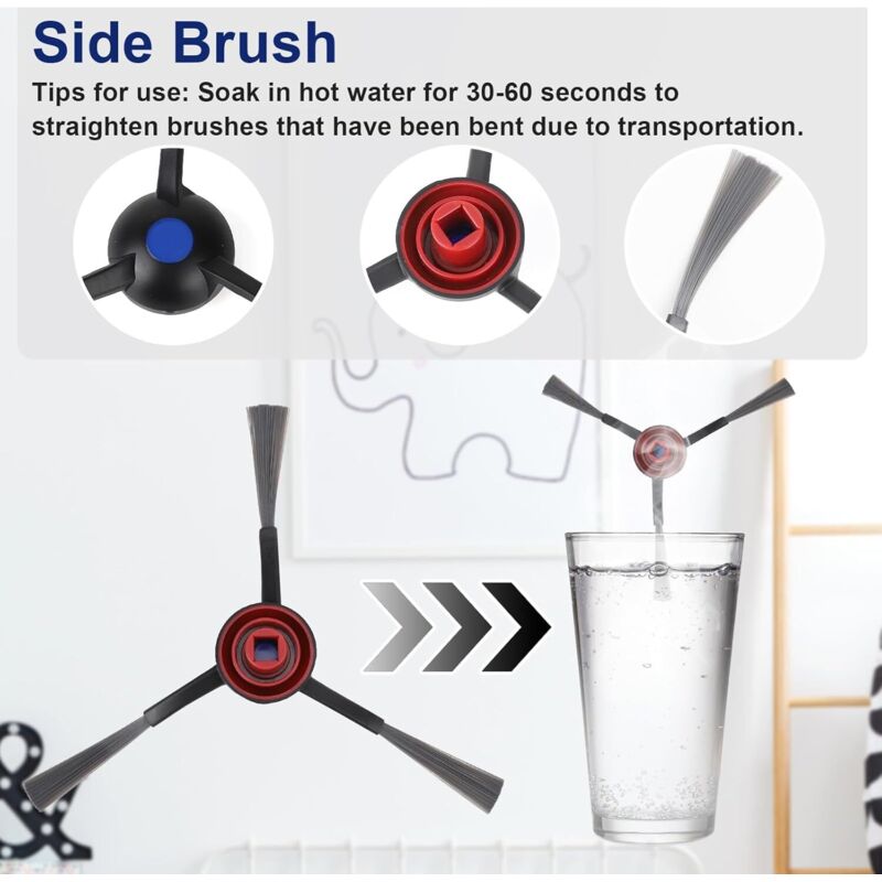 Kit Ricambio Aspirapolvere Per Deebot N20, N20 Plus, N20 Pro Plus | 1 Spazzola + 4 Filtri + 5 Panni + 6 Spazzole Laterali