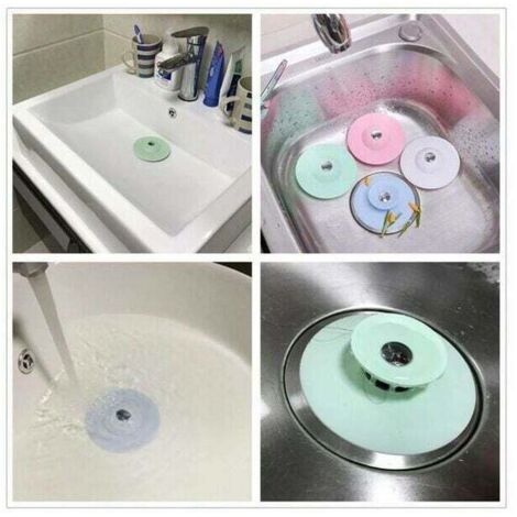 Tappo Universale Per Vasca In Silicone Viola Con Manico A Fiore - Confezione Da 2 Per Lavello E Scarico - 4