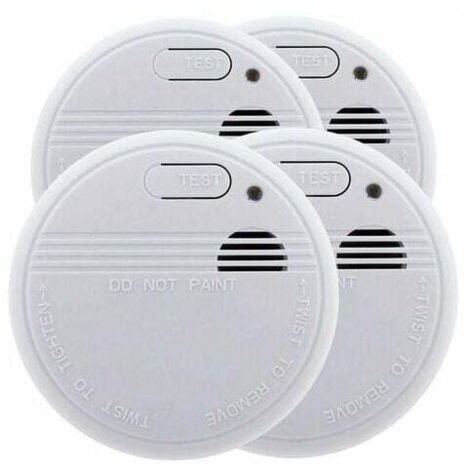 KZQ Set di 4 rilevatori di fumo NF - Garanzia di 5 anni - Durata della batteria di 3 anni - Fornito con batteria e accessori di installazione