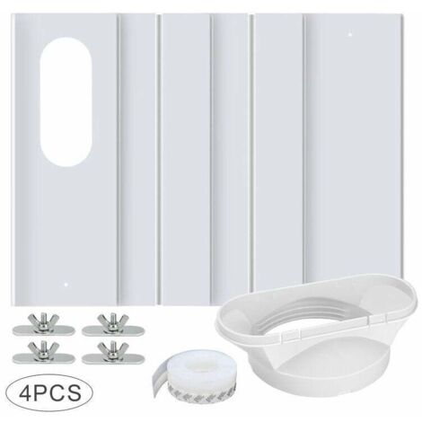 Kit per finestra del condizionatore d'aria portatile, con giunto universale, pannello in PVC rinforzato regolabile, guarnizione per finestra, kit di sfiato per finestra AC scorrevole per tubo di scari