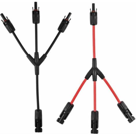 Connettori solari KZQ tipo Y, 2 pezzi (da 1 a 3 rami) Connettore professionale impermeabile per pannelli solari, cavo per pannelli solari, per pannelli fotovoltaici collegati in parallelo MMF + FFM