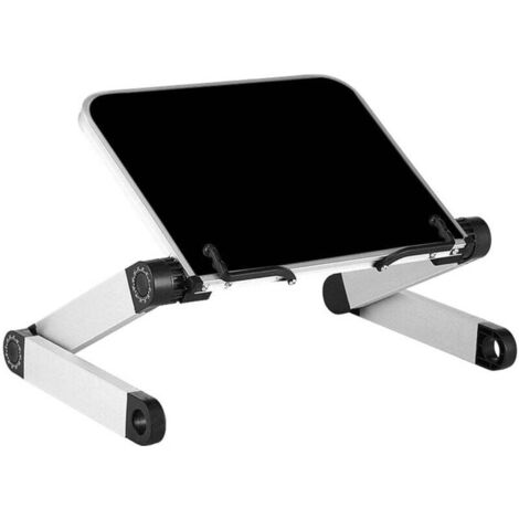 Supporto Pieghevole Per Laptop Da Letto E Divano – Scrivania In Alluminio Con Ventole USB, Altezza E Angolazione Regolabili, Nero - 3