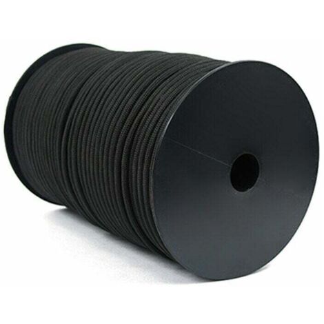 Corda Paracord tipo 550 da 100 m - 9 fili - Ideale per tenda, salvataggio ed escursionismo - Rotolo di corda per paracadute (Nero) (1/5)