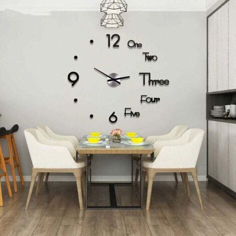 FASHION in THE CITY Reloj de pared 3D DIY Diseño creativo Espejo
