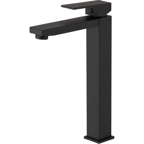 Rubinetto per lavabo da bagno con maniglia singola nero opaco, rubinetto per bagno con foro singolo, beccuccio aeratore, rubinetto per lavabo commerciale moderno con linea di alimentazione