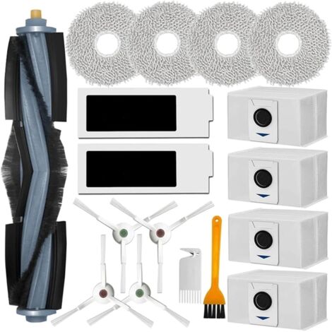 Compatibile con gli accessori per aspirapolvere Ecovacs T20 Omni / T20 e Omni, 1 spazzola principale, 4 spazzole laterali, 4 panni, 2 filtri, 4 sacchetti, 2 spazzole per la pulizia (1/4)