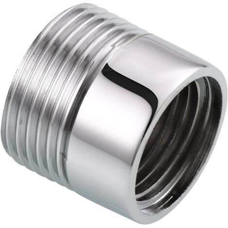 Connettore per tubo da giardino - Adattatore filettato da 1/2" IG a 3/4" AG - Per tubi da giardino e per lavatrice - Cromato (1/4)