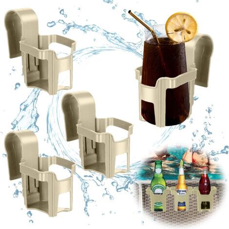 4 Portabicchieri Per Piscina E Spiaggia - Accessori Pratici, Portabevande Impilabili Per Bordo Vasca - 4