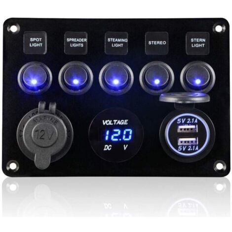 Pactrade Marine Interruttore A Razzo LED Blu 6 Velocità 12/24V Per Auto Camper Barca