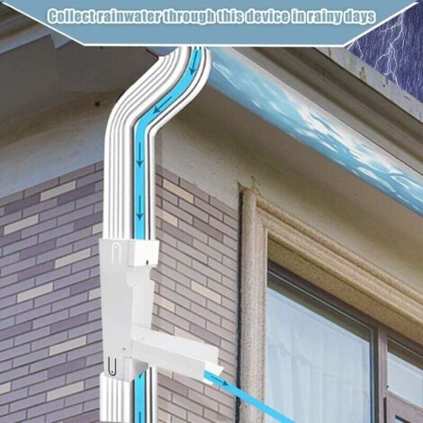 YARNOW Raccoglitore Acqua Piovana Quadrato Per Grondaia E Tubo Di Discesa In PVC (Bianco, 26.5x21cm)