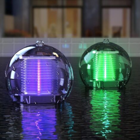 (2 pezzi) Luci per piscina, luci galleggianti solari per piscina, illuminazione a LED con 7 colori cangianti per giochi d'acqua, per giardino, patio, galleria o piscina