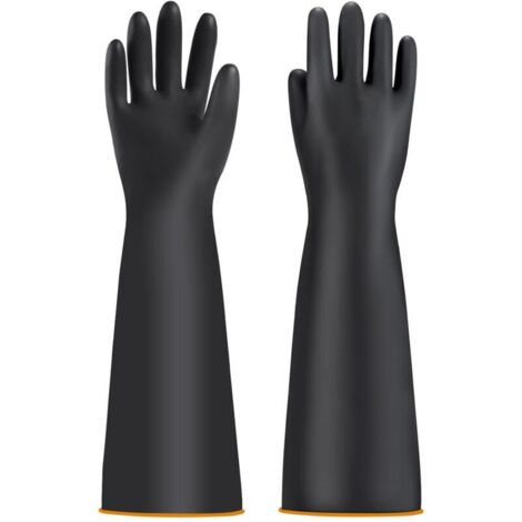 Guanti KZQ resistenti agli agenti chimici per uomo - Guanti industriali contro gli agenti chimici - Guanti lunghi impermeabili - Guanti per piscina - Guanti da lavoro resistenti ad acidi e alcali (55, (1/4)
