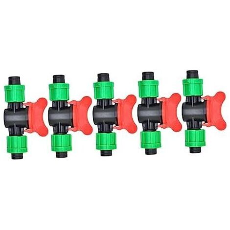 KZQ 5 pezzi valvola verde 16 mm connettore portagomma da giardino valvole 1/2 connettore tubo valvola antigoccia dritta doppio pulsante gocciolatore esterno valvola dritta accessori intercambiabili