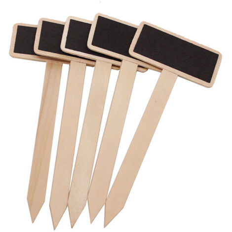 Etichette per piante in legno KZQ, confezione da 20, per il giardino, etichette per piante in lavagna con pennarello per piante da interno e da esterno, etichette per piante in vaso, erbe aromatiche, 