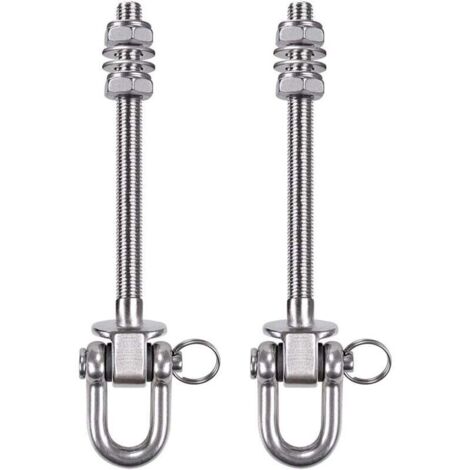 KZQ 2 pezzi ganci per altalena in acciaio inossidabile ad alta resistenza - capacità di carico 300 kg - 21 cm x M10 - ganci per altalena in legno e acciaio - per amaca da yoga, amaca, sacco da boxe, v