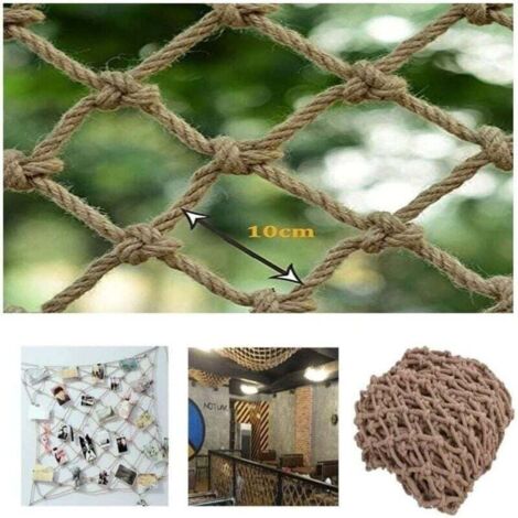 ZXHKZDX Rete di Sicurezza per Bambini in Corda di Canapa, Decorazione da Parete in Rete di Corda, Rete da Pesca Decorativa, Rete da Parete per Foto (Color : 4mm, Size : 2x5m
