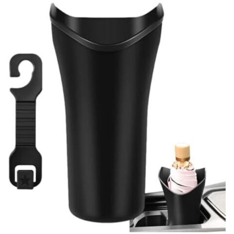 KZQ Secchio porta-ombrelli per auto - Porta-ombrelli multifunzionale per auto, cestino per rifiuti per auto, porta-ombrelli con gancio per poggiatesta del sedile auto per ingresso