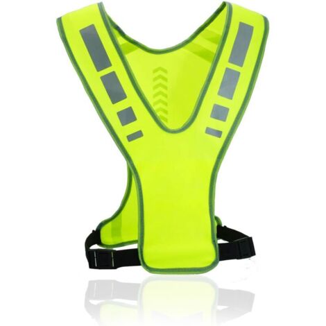 Gilet riflettente da corsa KZQ, gilet di sicurezza regolabile per uomo e donna, gilet da ciclismo giallo traspirante ad alta visibilità, abbigliamento riflettente fluorescente, giacca fluorescente (1/4)