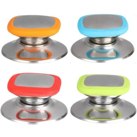 Pomelli per coperchi di pentole KZQ, pezzi di ricambio per cucine domestiche, maniglia di ricambio universale (rosso, blu, verde, arancione) (1/4)