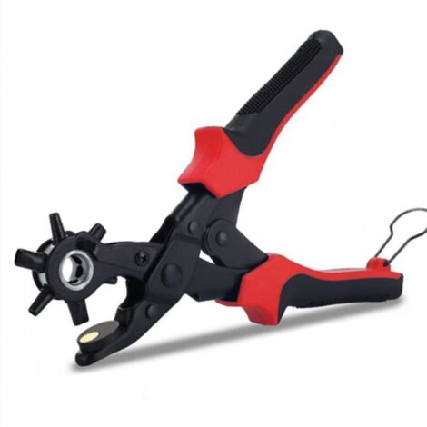Perforatrice rotonda KZQ da 2-4,5 mm con 6 dimensioni di foro, pinza perforatrice rotante professionale per cinture in pelle, per perforare schede, cinturini per orologi, borse, cartone, scarpe in pel