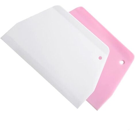KZQ 2 pezzi Raschietto per impasto, Raschietto per pizza, Lisciatore per torte, Tagliapasta in plastica, per cucina, pasticceria, pizza, pane, torta (1/4)
