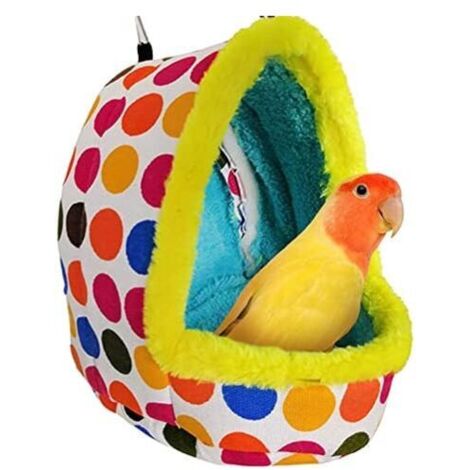 KZQ 8,5 x 8,5 x 11 cm Nido caldo per uccelli per l'inverno, amaca per porcellini d'India in peluche, nido per pappagalli per criceti, pappagalli, are, parrocchetti (1/4)